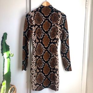 Zara Sweater Knit Snake Print Dress